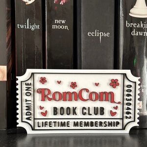 RomCom Book Club Decorative Ticket Plaque